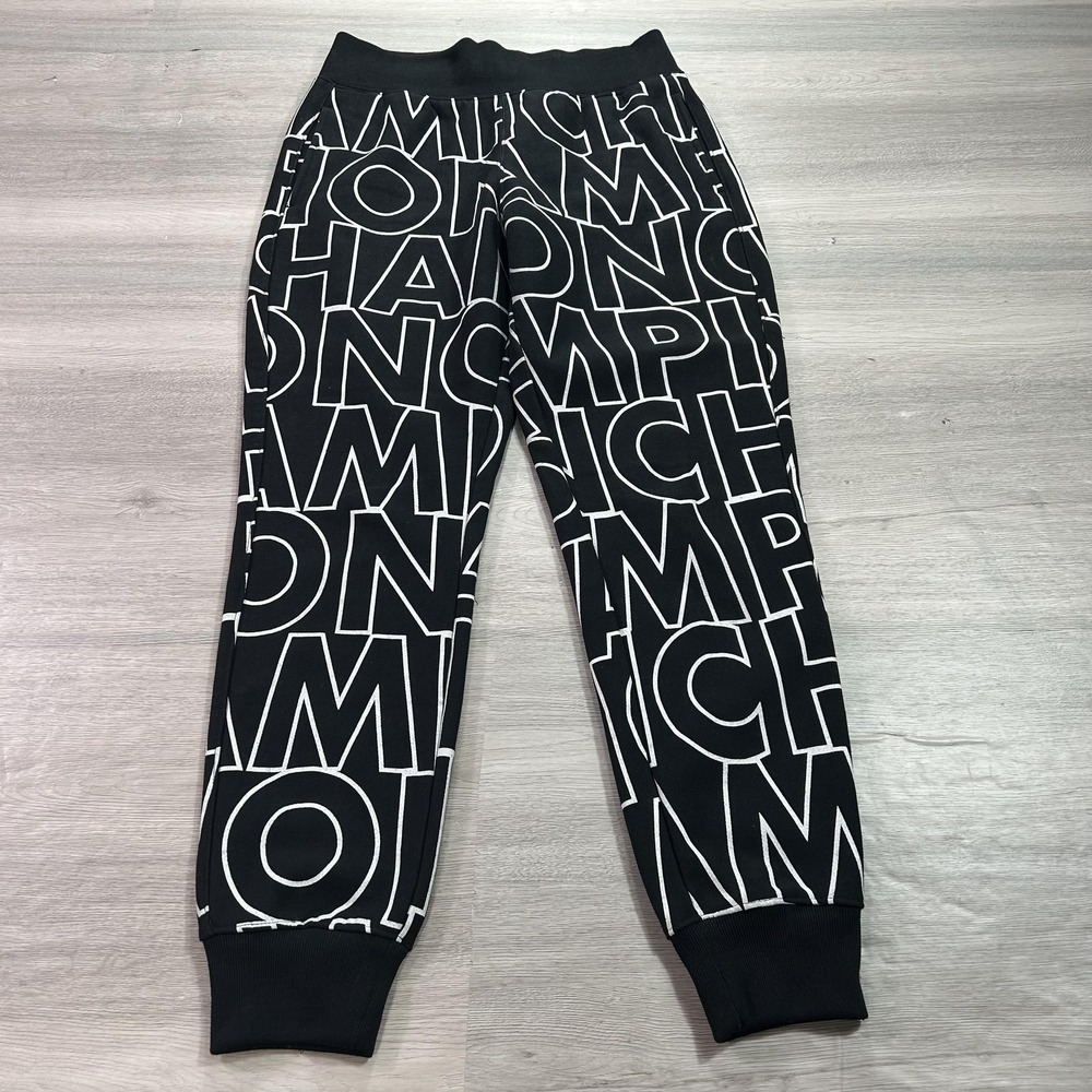 Champion Pants Womens Medium Black Reverse Weave All Over Jogger Sweat Pull On